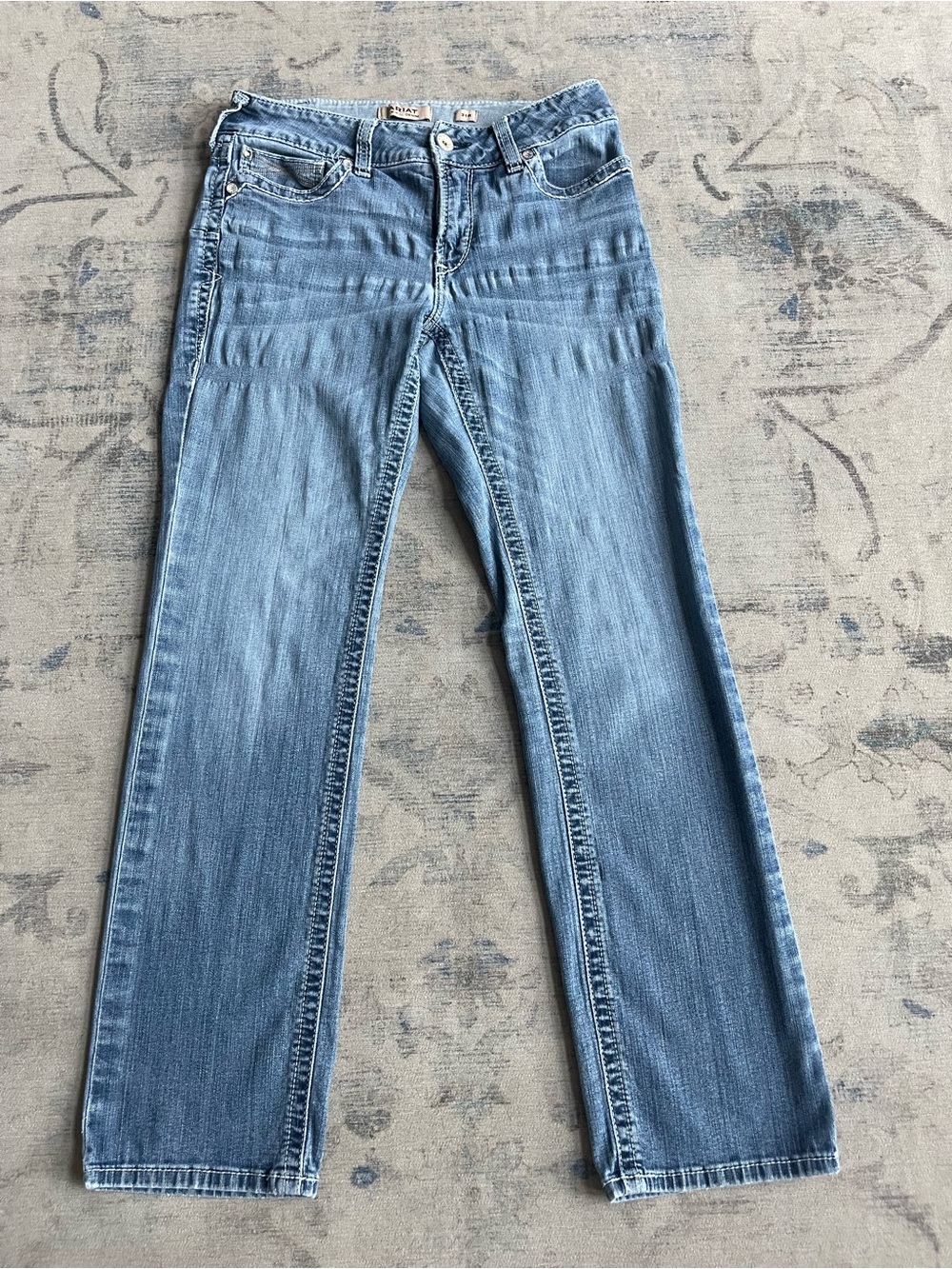 Ariat REAL Denim Women’s 31R Straight Leg Jeans Light Wash Western Stretch